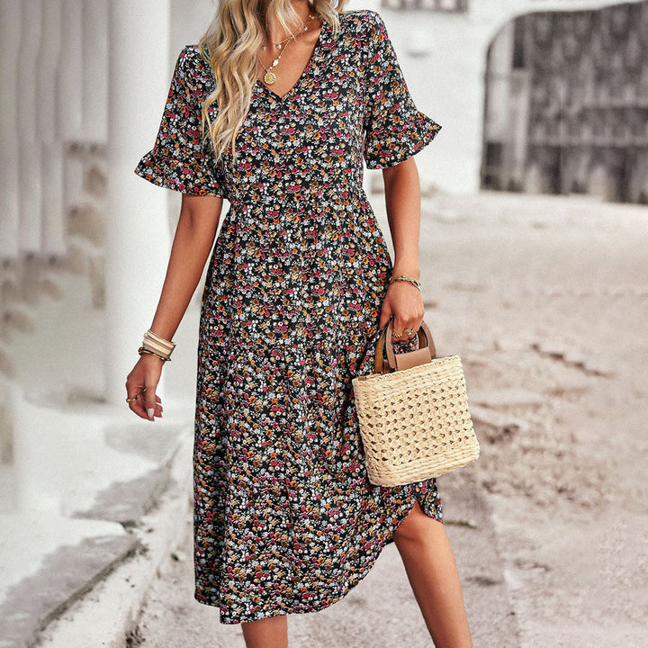 Robe Longue Bohème Fleurie | Fluide, Élégante & Confort