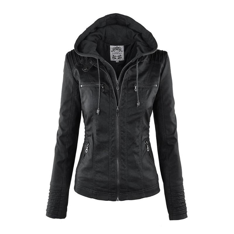Veste de moto élégante pour femme en cuir
