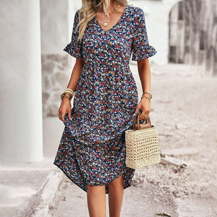 Robe Longue Bohème Fleurie | Fluide, Élégante & Confort