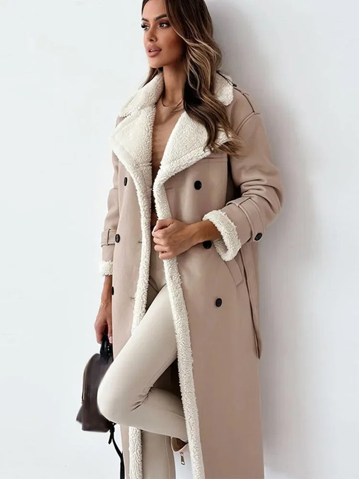Manteau Long Similicuir & Mouton : Chaleur Élégante Hivernale