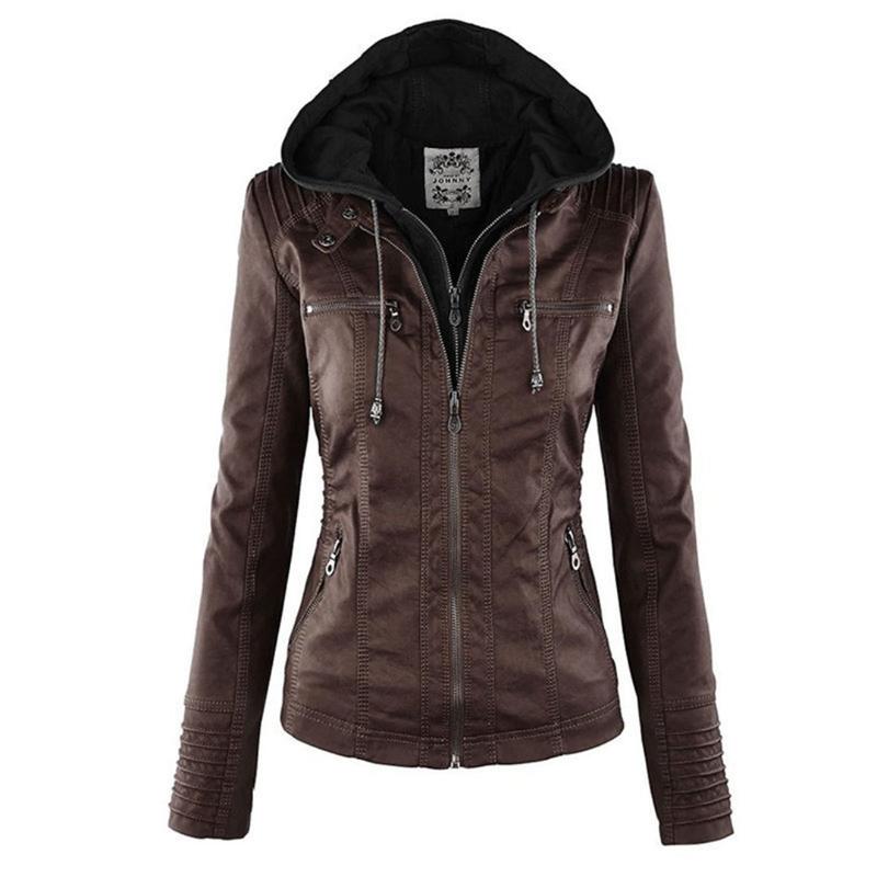 Veste de moto élégante pour femme en cuir
