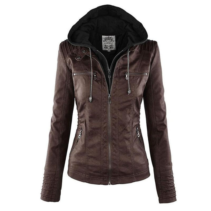 Veste de moto élégante pour femme en cuir