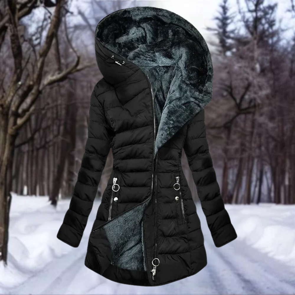 Manteau Matelassé Polaire Chaud - Coupe Cintrée Élégant Hiver Confort