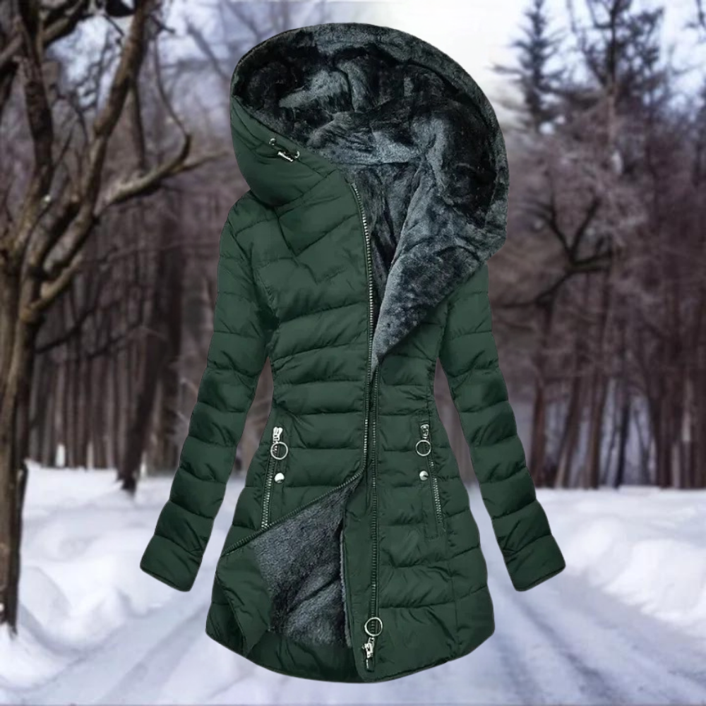 Manteau Matelassé Polaire Chaud - Coupe Cintrée Élégant Hiver Confort