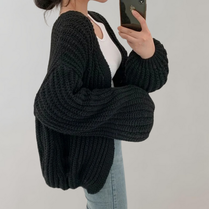 Liora gilet femme en maille élégante à manches longues