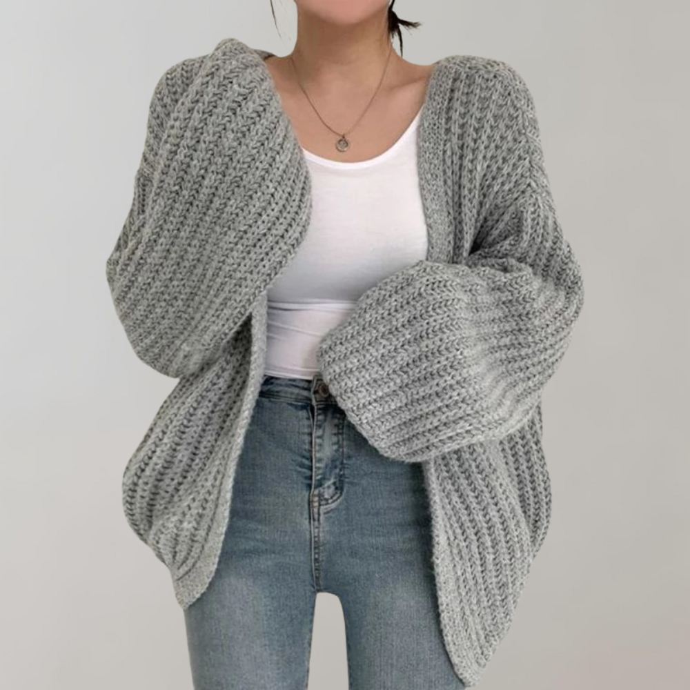 Liora gilet femme en maille élégante à manches longues
