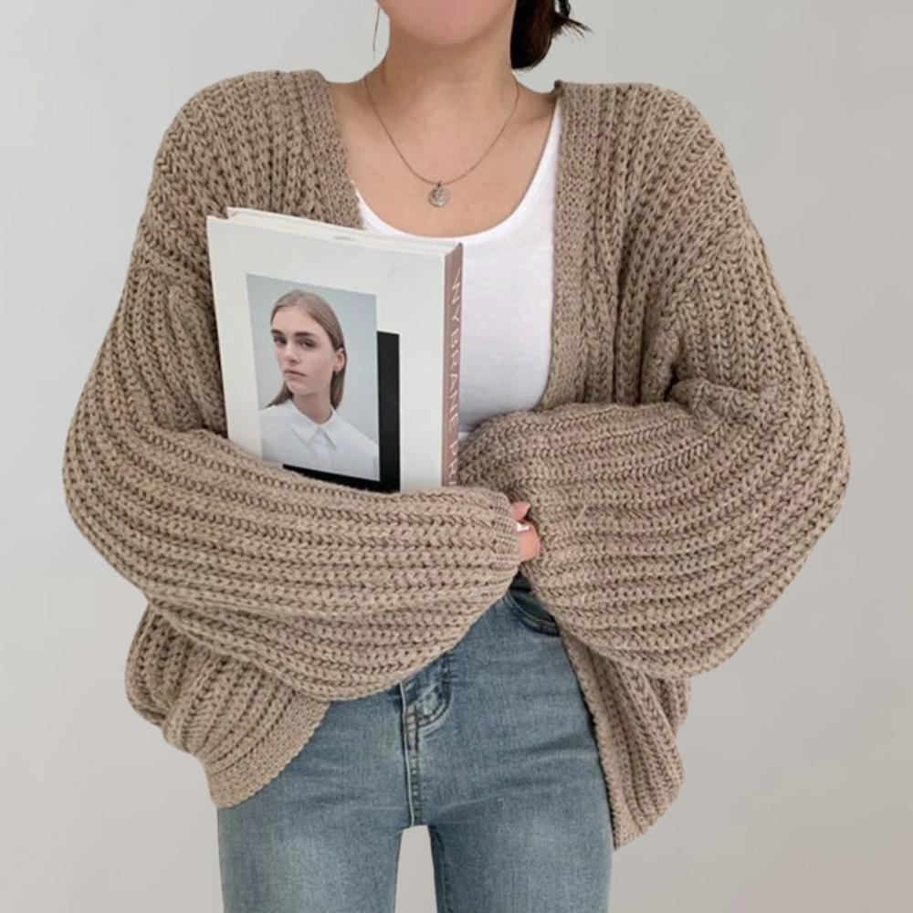 Liora gilet femme en maille élégante à manches longues