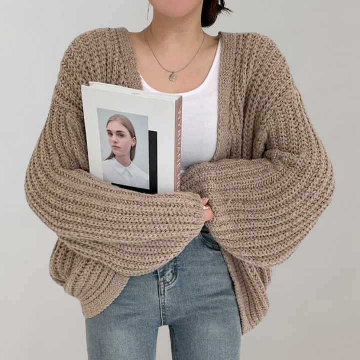 Liora gilet femme en maille élégante à manches longues
