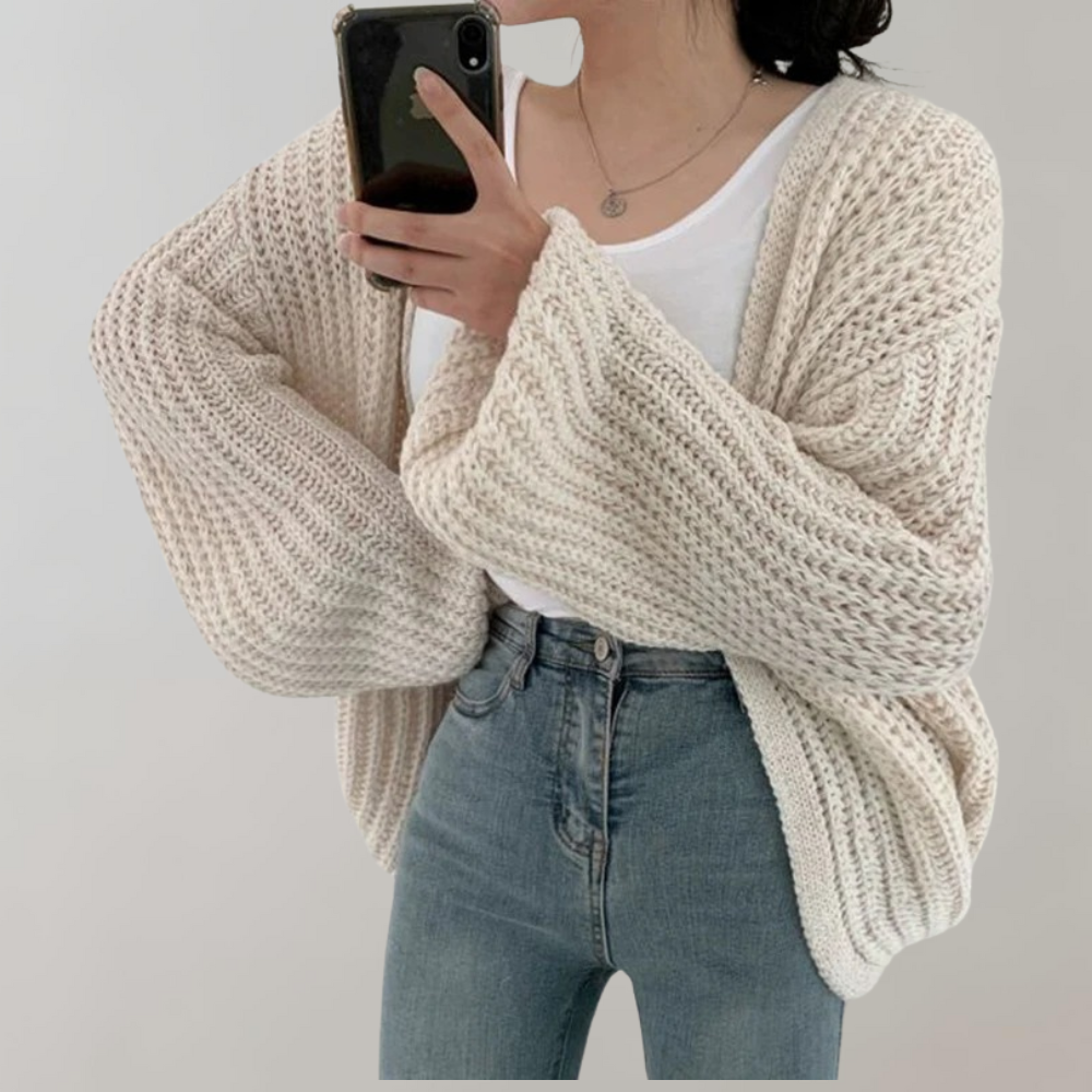 Liora gilet femme en maille élégante à manches longues