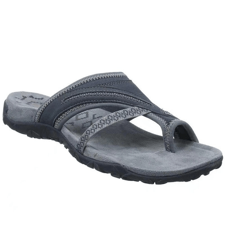 Carole | Sandales Sportives Confort Avec Anneau D'Orteil Pour Femme | Plates - Looksy