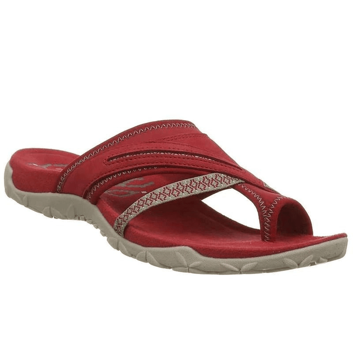Carole | Sandales Sportives Confort Avec Anneau D'Orteil Pour Femme | Plates - Looksy