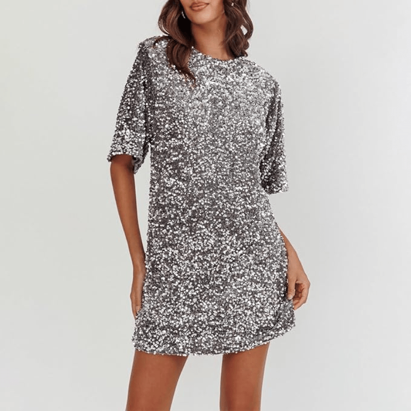 Cécilia | Robe Courte à Paillettes Femme | Soirée ou Fête - Looksy