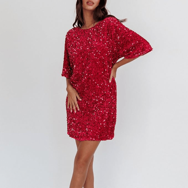 Cécilia | Robe Courte à Paillettes Femme | Soirée ou Fête - Looksy