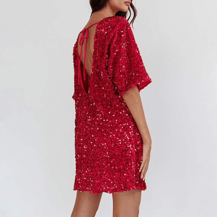 Cécilia | Robe Courte à Paillettes Femme | Soirée ou Fête - Looksy