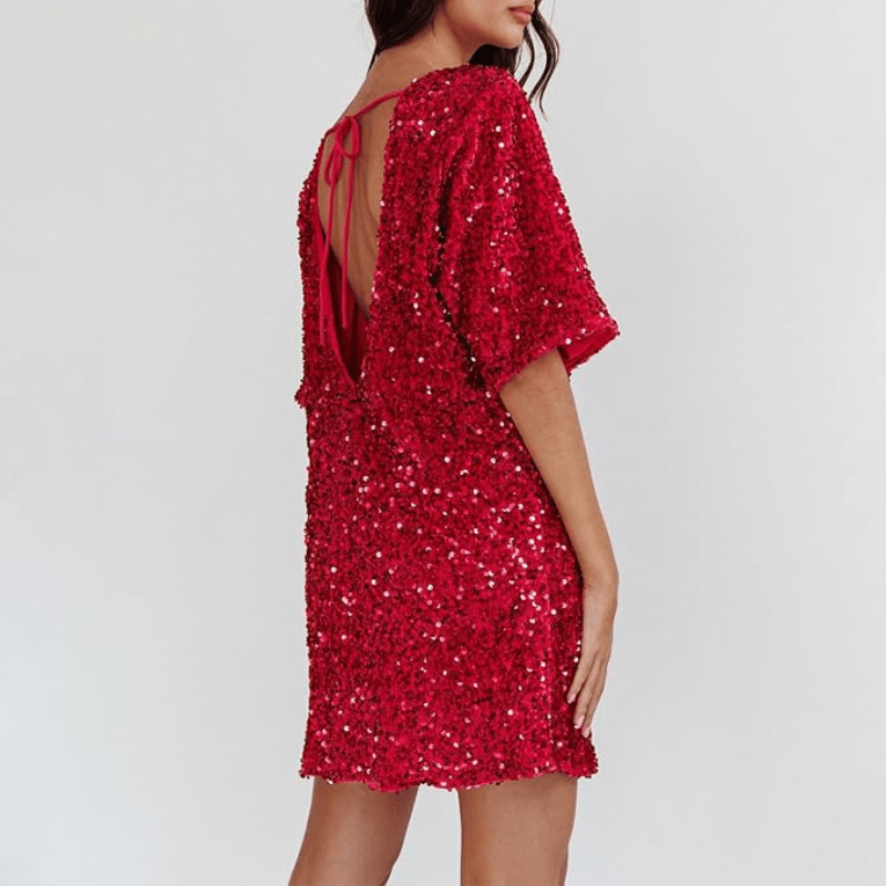 Cécilia | Robe Courte à Paillettes Femme | Soirée ou Fête - Looksy