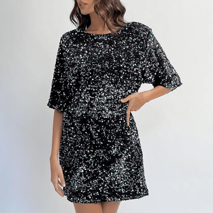 Cécilia | Robe Courte à Paillettes Femme | Soirée ou Fête - Looksy