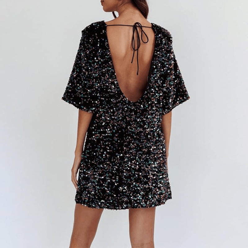 Cécilia | Robe Courte à Paillettes Femme | Soirée ou Fête - Looksy
