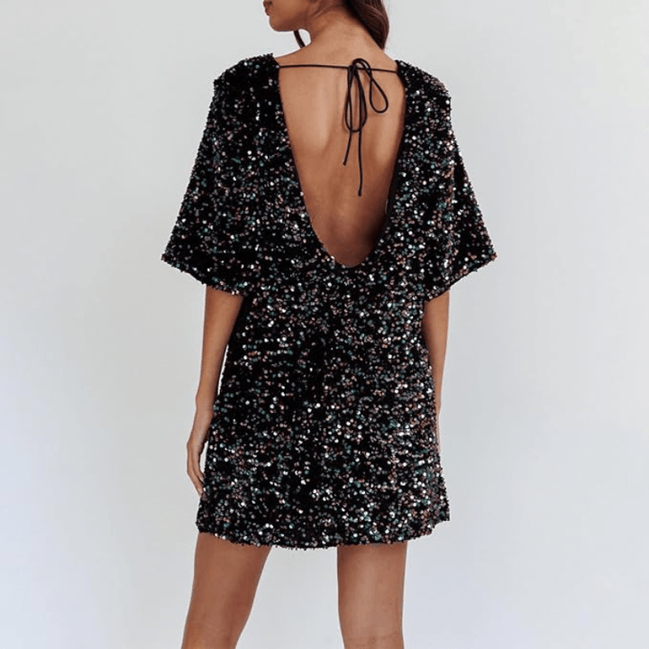 Cécilia | Robe Courte à Paillettes Femme | Soirée ou Fête - Looksy