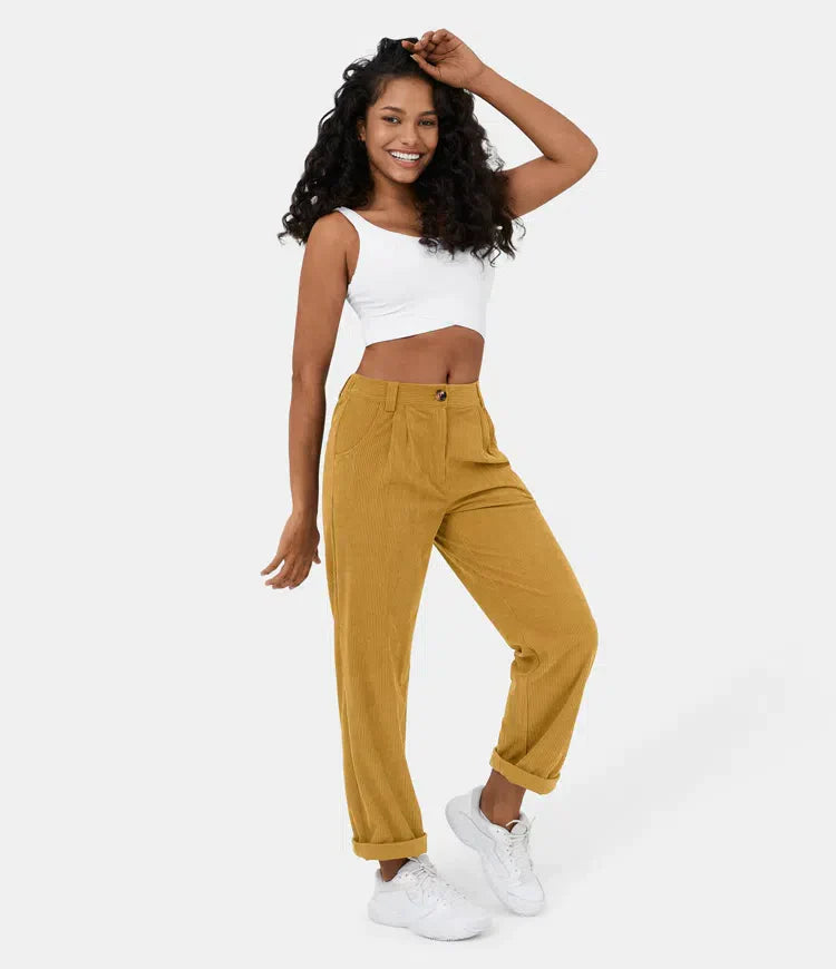 Nadia – Pantalon en velours côtelé femme | Vintage chic et confort absolu