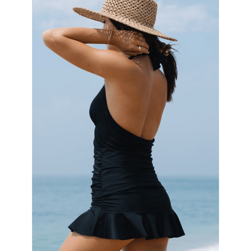 Clea | Ensemble de maillot de bain d'été à volants et dos nu pour femme | Deux pièces - Looksy