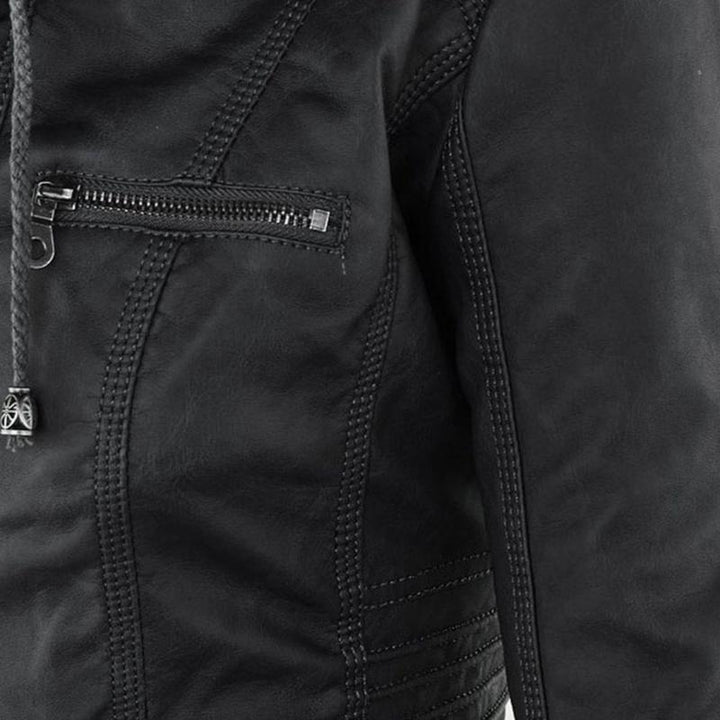 Veste de moto élégante pour femme en cuir