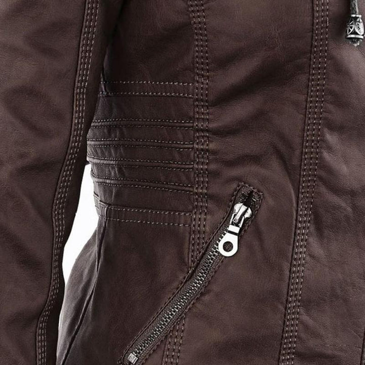 Veste de moto élégante pour femme en cuir