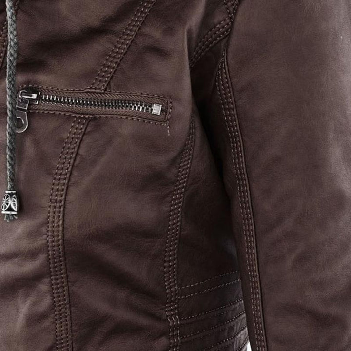 Veste de moto élégante pour femme en cuir