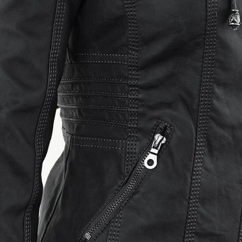 Veste de moto élégante pour femme en cuir