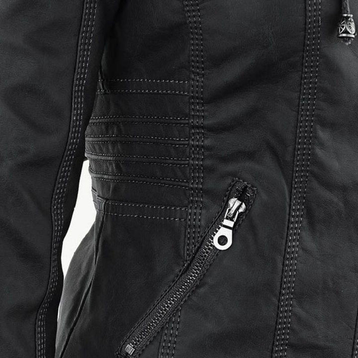 Veste de moto élégante pour femme en cuir