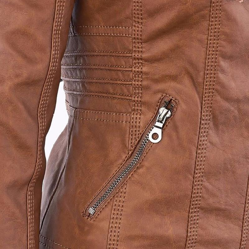Veste de moto élégante pour femme en cuir