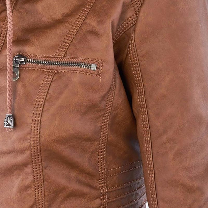 Veste de moto élégante pour femme en cuir