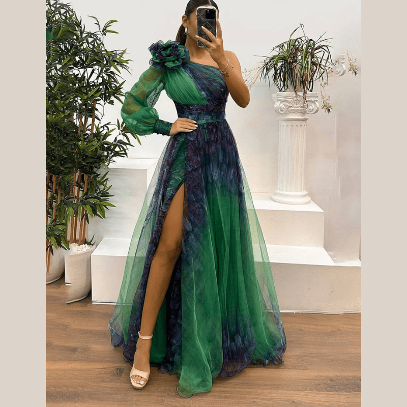 Constanza | Robe de soirée à une épaule pour femme | Maxi - Looksy