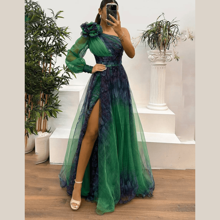 Constanza | Robe de soirée à une épaule pour femme | Maxi - Looksy