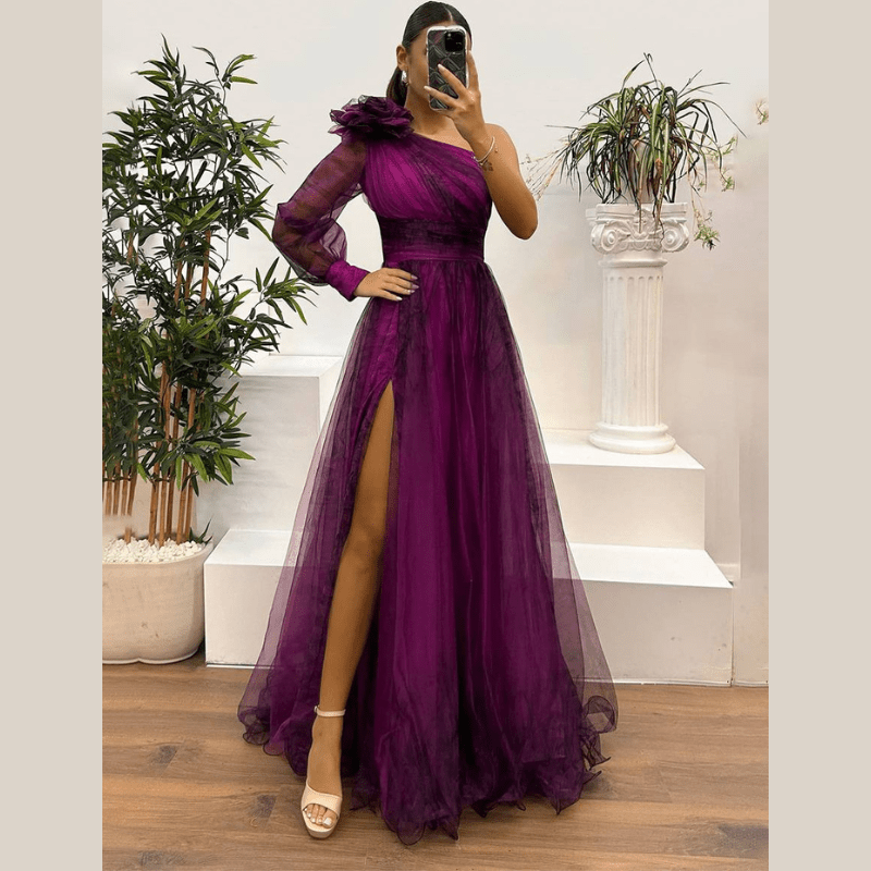 Constanza | Robe de soirée à une épaule pour femme | Maxi - Looksy