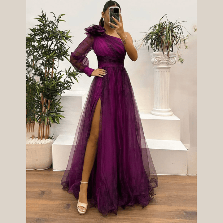 Constanza | Robe de soirée à une épaule pour femme | Maxi - Looksy