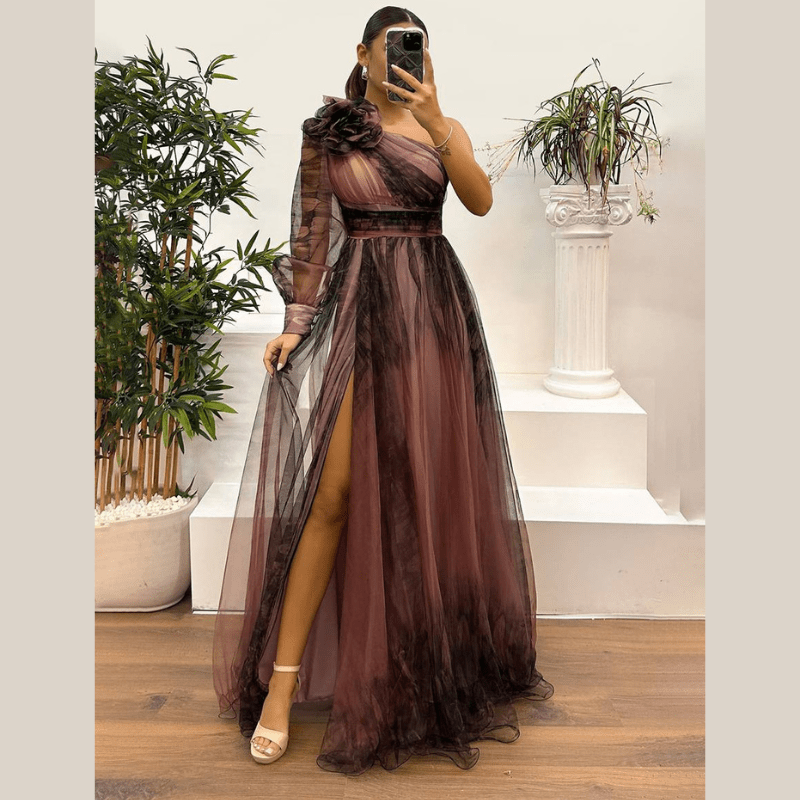 Constanza | Robe de soirée à une épaule pour femme | Maxi - Looksy