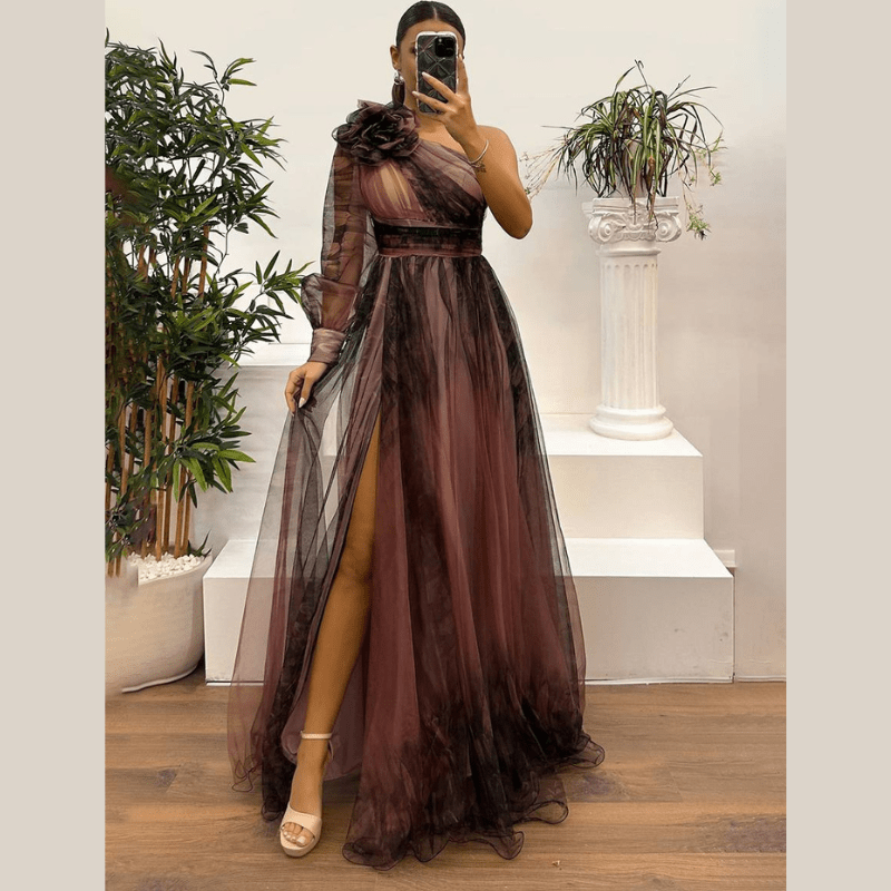 Constanza | Robe de soirée à une épaule pour femme | Maxi - Looksy