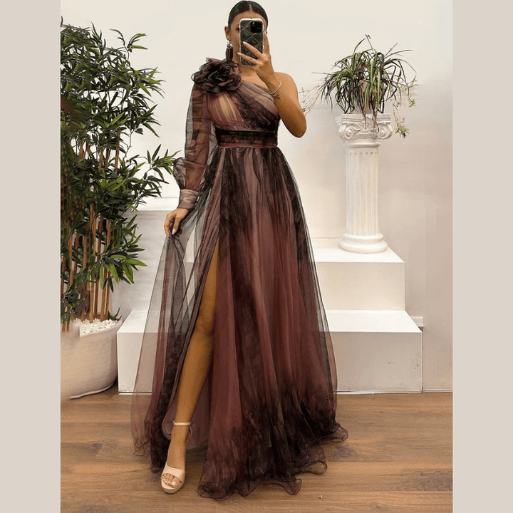 Constanza | Robe de soirée à une épaule pour femme | Maxi - Looksy