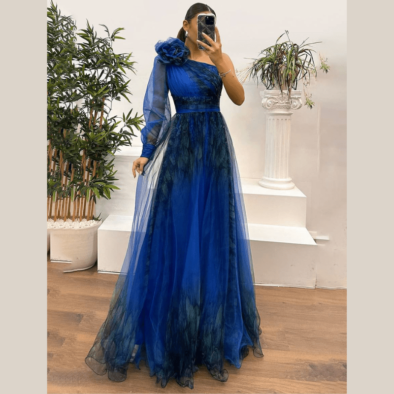 Constanza | Robe de soirée à une épaule pour femme | Maxi - Looksy