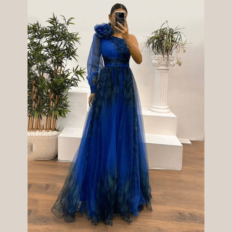 Constanza | Robe de soirée à une épaule pour femme | Maxi - Looksy