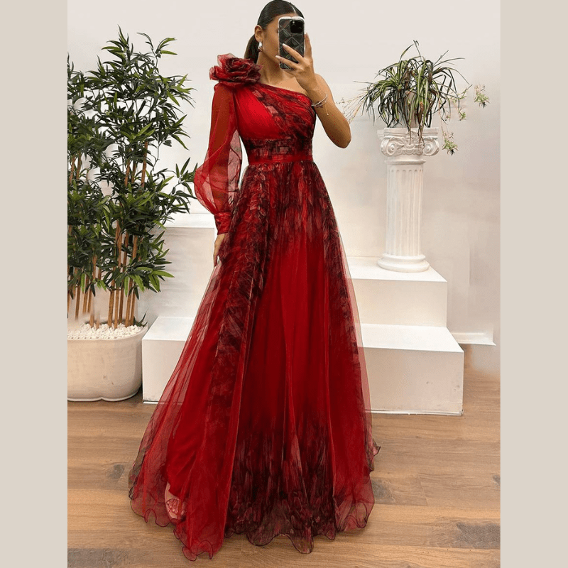 Constanza | Robe de soirée à une épaule pour femme | Maxi - Looksy
