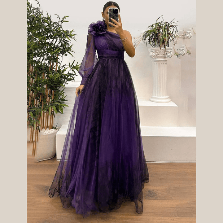 Constanza | Robe de soirée à une épaule pour femme | Maxi - Looksy