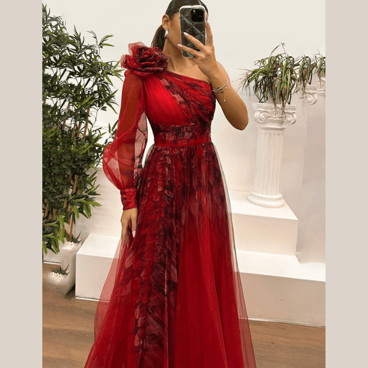 Constanza | Robe de soirée à une épaule pour femme | Maxi - Looksy