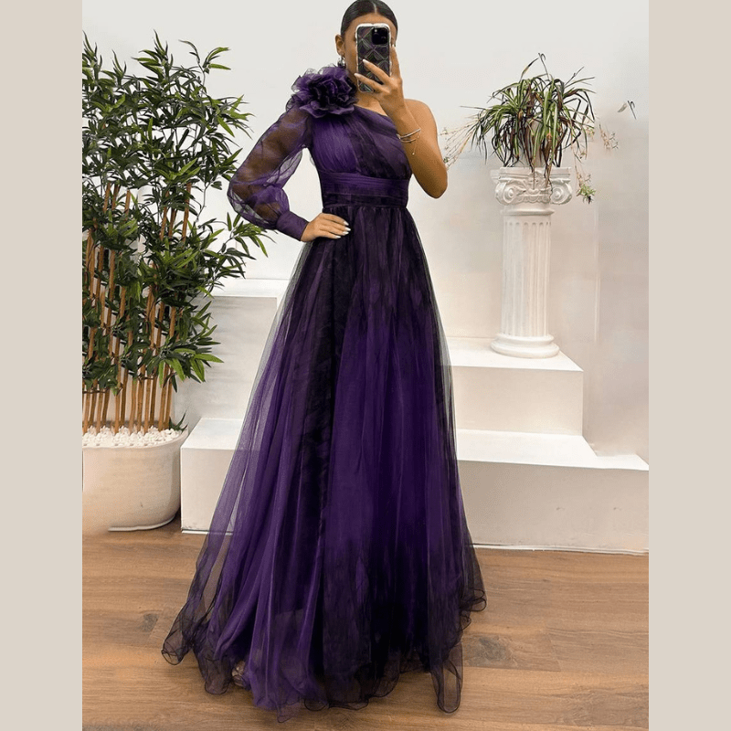 Constanza | Robe de soirée à une épaule pour femme | Maxi - Looksy