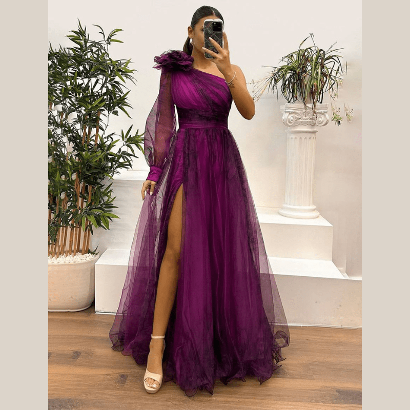 Constanza | Robe de soirée à une épaule pour femme | Maxi - Looksy