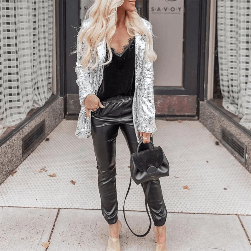Delphine | Blazer Pailleté Femme | Manches Longues - Looksy
