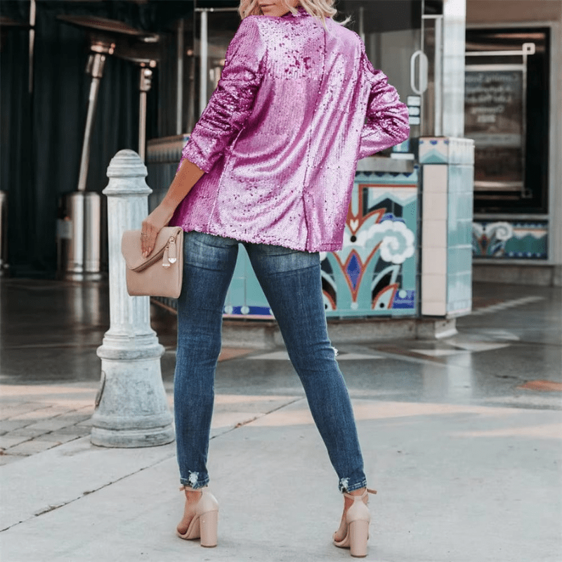 Delphine | Blazer Pailleté Femme | Manches Longues - Looksy
