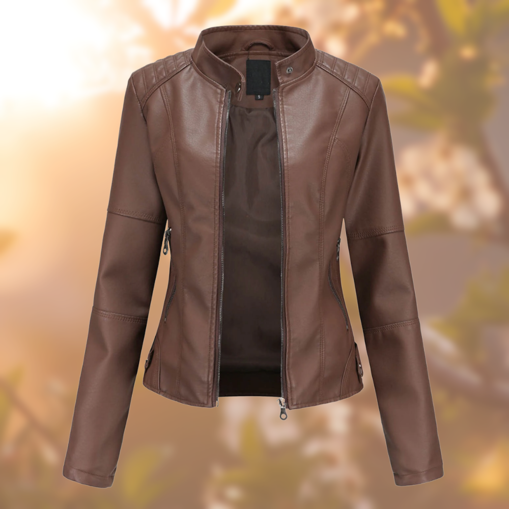 Veste Similicuir Ajustée Rouge : Élégance Audacieuse