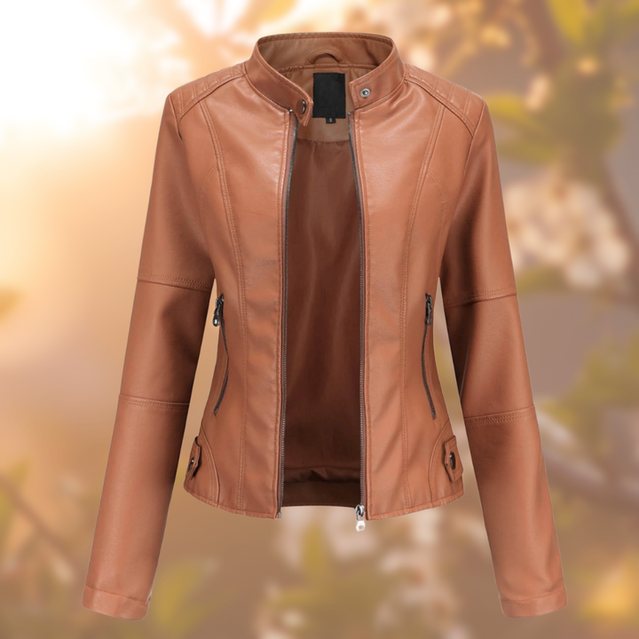 Veste Similicuir Ajustée Rouge : Élégance Audacieuse