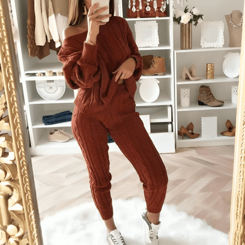 Dorette | Ensemble Décontracté En Maille Torsadée Pour Femme | Deux Pièces - Looksy
